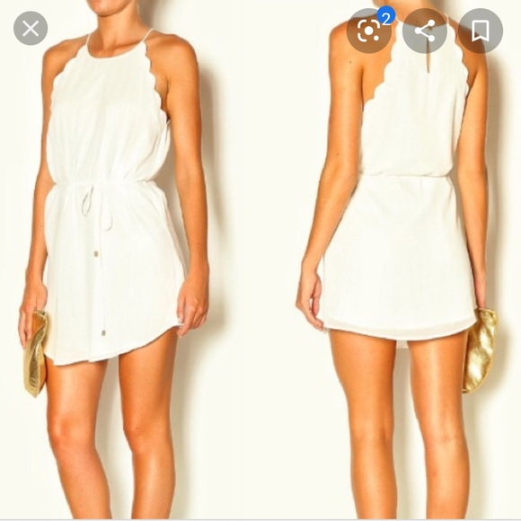 MAUVE Scallop Shift Dress with Belt - Picture 5 of 6